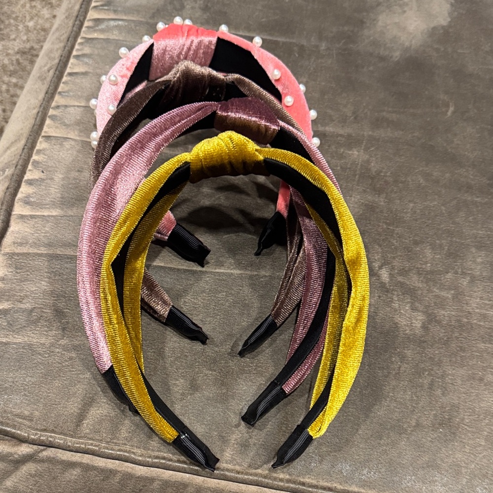 Velvet and Pearl Headband Set (ALL 4)